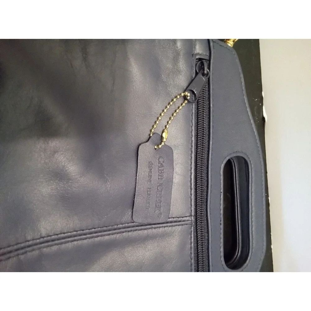 Charter Club Classics Navy Blue Leather Crossbody Bag‎ Cutout Handle Handbag